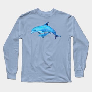 Swirly Dolphin Family Long Sleeve T-Shirt